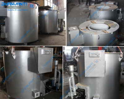Crucible furnace for aluminium scrap melting